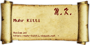 Muhr Kitti névjegykártya